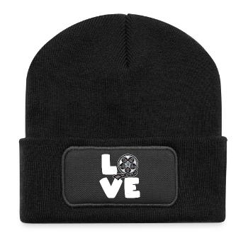 Movies Spruch Binge Watching Streaming Kino Filme - Recycelte Patch Beanie - Schwarz - Vorne