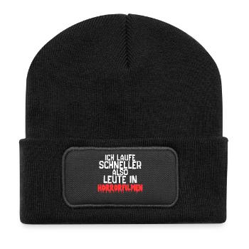 Movies Filme Statement Kinoabend Binge Watching - Recycelte Patch Beanie - Schwarz - Vorne