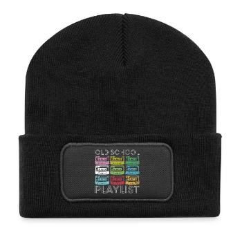 Rainbow Cassette Grid Print - Recycled Patch Beanie - black - Front