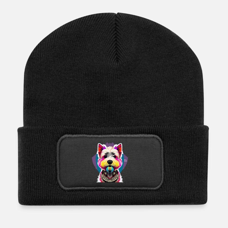 West Highland Terrier - Recycelte Patch Beanie - Schwarz