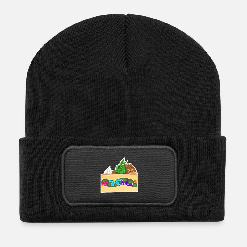 PieceOfCakeGrows! - Recycelte Patch Beanie - Schwarz