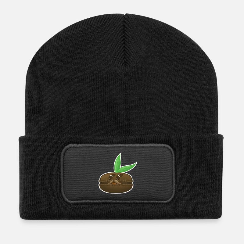 MacaronPousse ! - Beanie recyclé à patch - noir