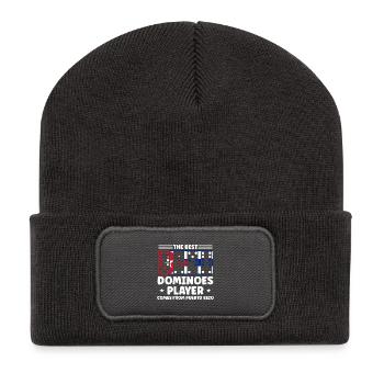 Conception de domino - Beanie recyclé à patch - charbon - Devant