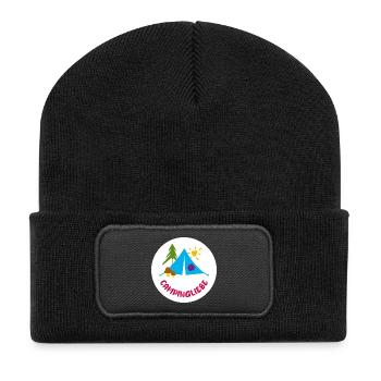 Camping Love Circle Camper Camping Outdoor Fan Love - Beanie recyclé à patch - noir - Devant