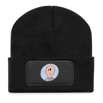 Mer / Eté / Poulpe / Poulpe / Calmar - Beanie recyclé à patch - noir - Devant