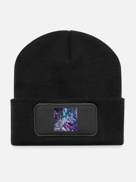 Cybercity - City in the future - Recycled Patch Beanie - black