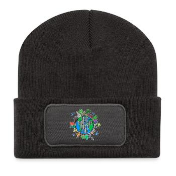 Umwelt Mutter Erde Umweltschutz Baum Naturschutz - Recycelte Patch Beanie - Dunkelgrau - Vorne