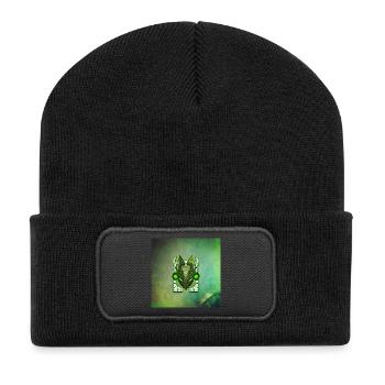 Tolle Anubis Cyberpunk Maske - Recycelte Patch Beanie - Schwarz - Vorne