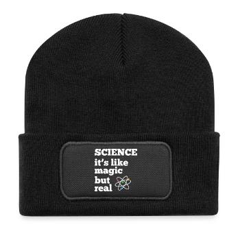 Wissenschaft - es ist wie Magie, aber real - Recycelte Patch Beanie - Schwarz - Vorne