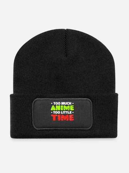Anime Trickfilm Comic Statement Manga Japan - Recycelte Patch Beanie - Schwarz
