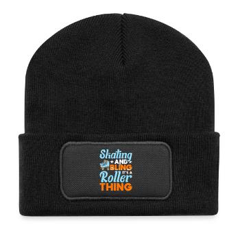 Rollschuh Design - Recycelte Patch Beanie - Schwarz - Vorne