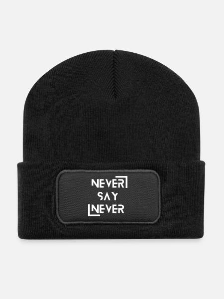 never say never - Recycled Patch Beanie - black