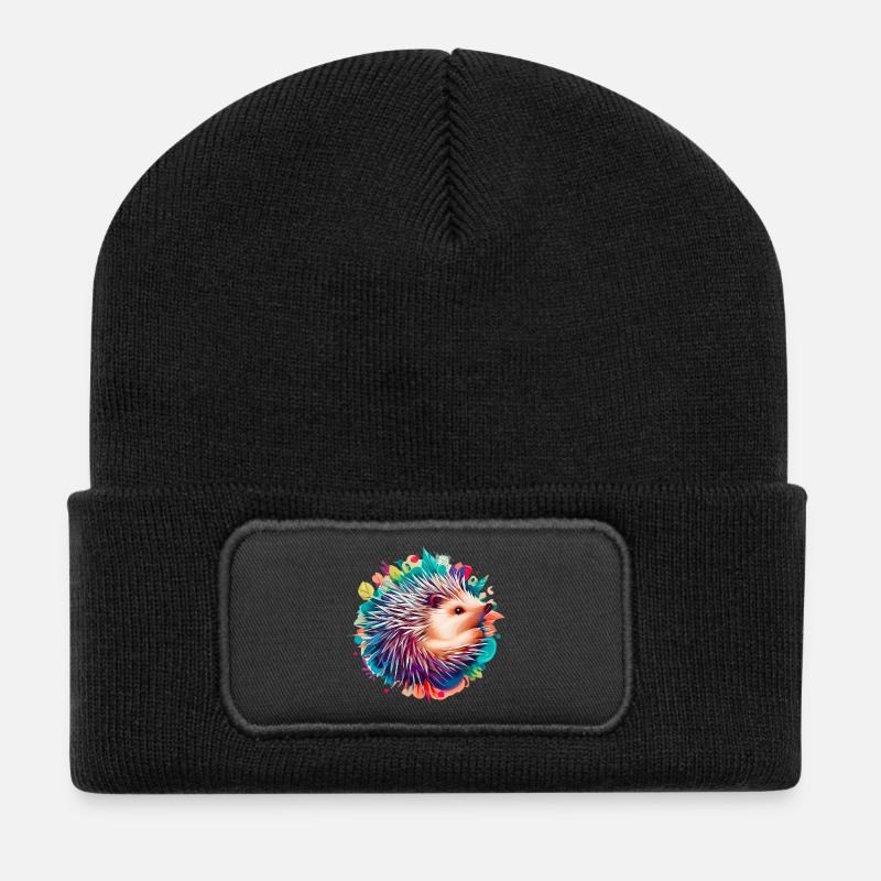 Igel - Recycelte Patch Beanie - Schwarz
