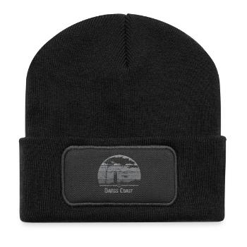 DarssCoast - Leuchtturm & Windflüchter - Recycelte Patch Beanie - Schwarz - Vorne