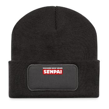 Anime Japan Animation Senpai Statement Comic - Recycelte Patch Beanie - Dunkelgrau - Vorne