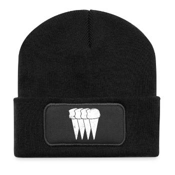 Eiswaffeln - Recycelte Patch Beanie - Schwarz - Vorne