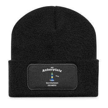 Alter Leuchtturm Eckernförde, Ankerplatz - Recycelte Patch Beanie - Schwarz - Vorne