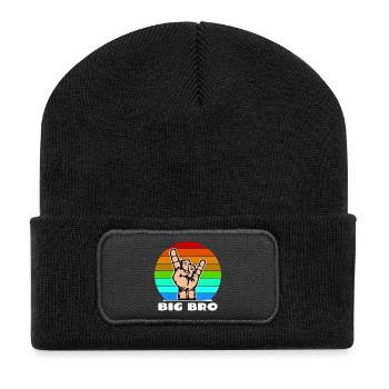 Großer Bruder Bruderherz Cooler Spruch Bro - Recycelte Patch Beanie - Schwarz - Vorne