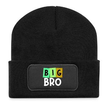 Großer Bruder Bruderherz Bro Statement Geschwister - Recycelte Patch Beanie - Schwarz - Vorne
