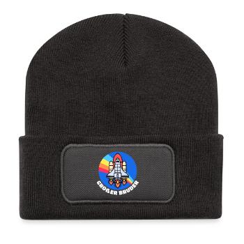 Fier Big Brother Bro Déclaration frères et sœurs - Beanie recyclé à patch - charbon - Devant