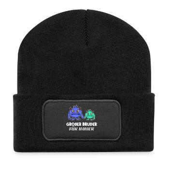 Frère Big Brother Déclaration Amour fraternel - Beanie recyclé à patch - noir - Devant