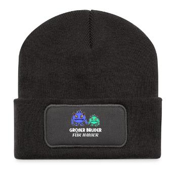 Frère Big Brother Déclaration Amour fraternel - Beanie recyclé à patch - charbon - Devant