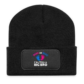 Bruderherz Stolzer Großer Bruder Bro Statement - Recycelte Patch Beanie - Schwarz - Vorne
