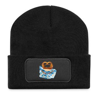 Wiesen Brezel - Recycelte Patch Beanie - Schwarz - Vorne