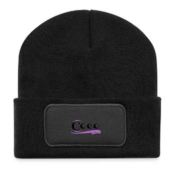Verkleinerungsform von Coralie - Recycelte Patch Beanie - Schwarz - Vorne