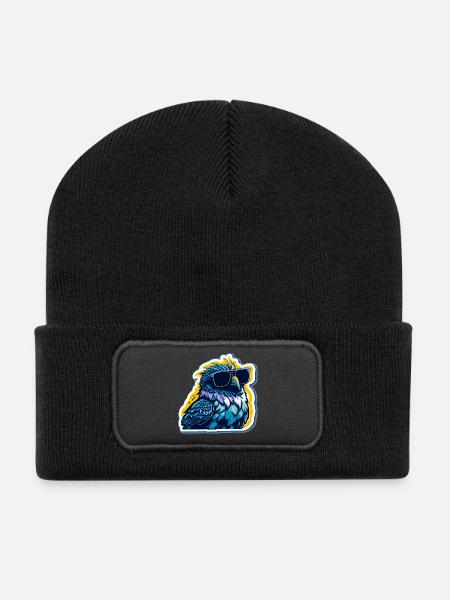 So ein cooler Vogel - Recycelte Patch Beanie - Schwarz