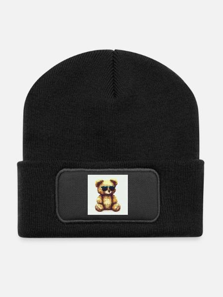 Teddy Cool - Recycelte Patch Beanie - Schwarz