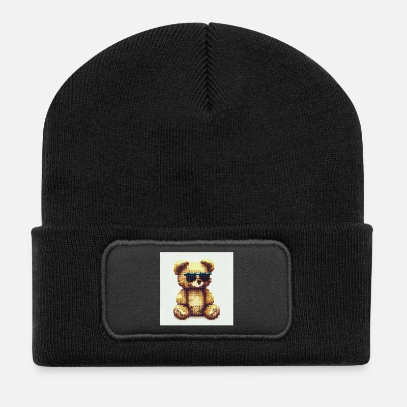 Teddy Cool - Recycelte Patch Beanie - Schwarz