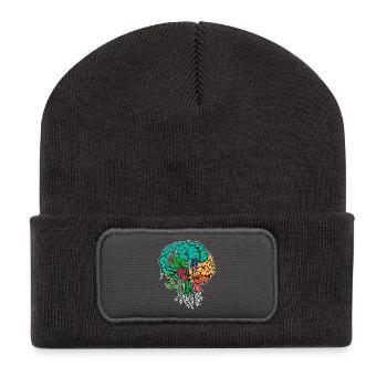 Nachhaltigkeit Umwelt Umweltschützer Baum Erde - Recycelte Patch Beanie - Dunkelgrau - Vorne