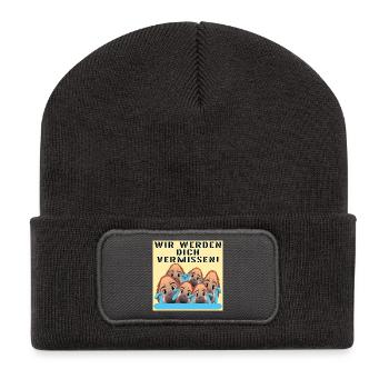 ABSCHIED TEAM - AFFEN GRUPPE - KOLLEGEN FREUNDE - Recycelte Patch Beanie - Dunkelgrau - Vorne