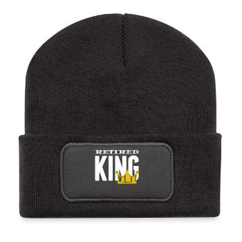 Pensionierung Statement Senior Job Ruhestand - Recycelte Patch Beanie - Dunkelgrau - Vorne