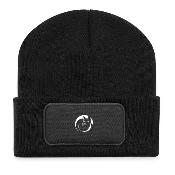 Elegant Black Cat - Recycled Patch Beanie - black - Front