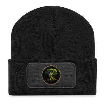 World Tree Yggdrasil World Ash Logo - Recycled Patch Beanie - black - Front