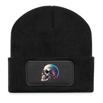Printflow Skull Halloween - Recycelte Patch Beanie - Schwarz - Vorne