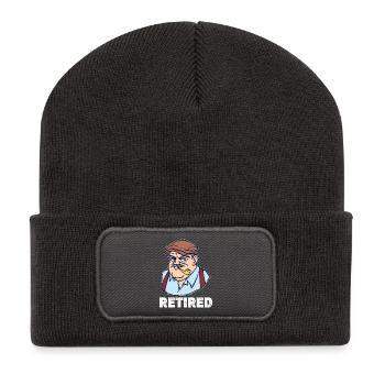 Retirement Saying Pensioner Retiree Leisure - Recycled Patch Beanie - dark grey - Front