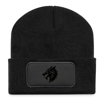 Fenrir, das Ungeheuer - Recycelte Patch Beanie - Schwarz - Vorne