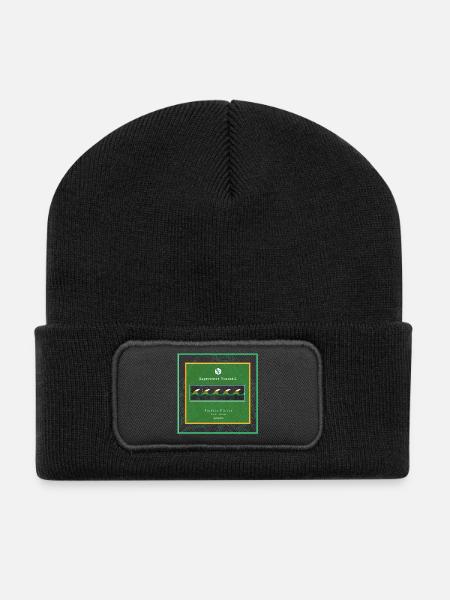 Surf Design Wellen Logo - Recycelte Patch Beanie - Schwarz