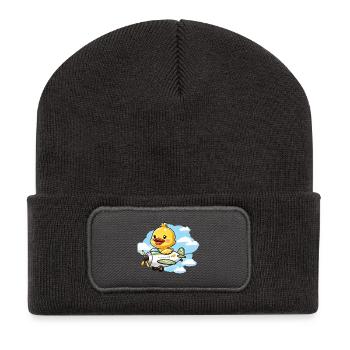 Cute Duck Aviator Design - Recycled Patch Beanie - dark grey - Front