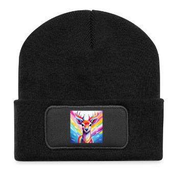 Pride Reindeer - Recycelte Patch Beanie - Schwarz - Vorne