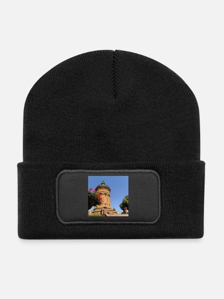 WASSERTURM MANNHEIM - Recycelte Patch Beanie - Schwarz