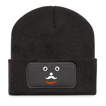 Visage de clown vintage pour costumes - Beanie recyclé à patch - charbon - Devant