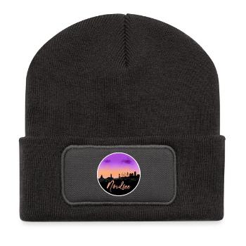 North Sea Fineline Skyline - Recycled Patch Beanie - dark grey - Front