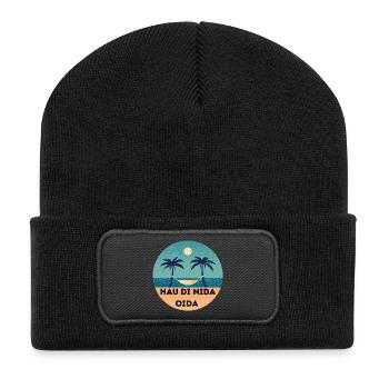 Hau di nida Oida. - Recycelte Patch Beanie - Schwarz - Vorne
