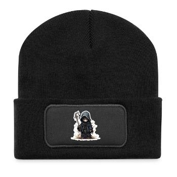 Cute Ghost Magician Fantasy RPG Shirt - Recycled Patch Beanie - black - Front