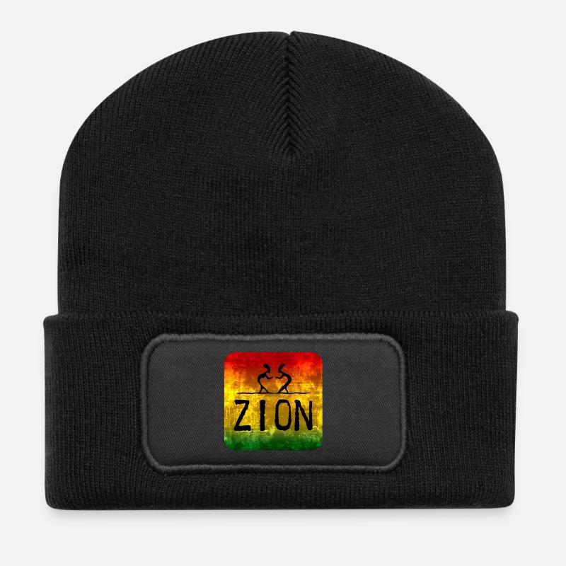 Raggae Zion - Recycelte Patch Beanie - Schwarz