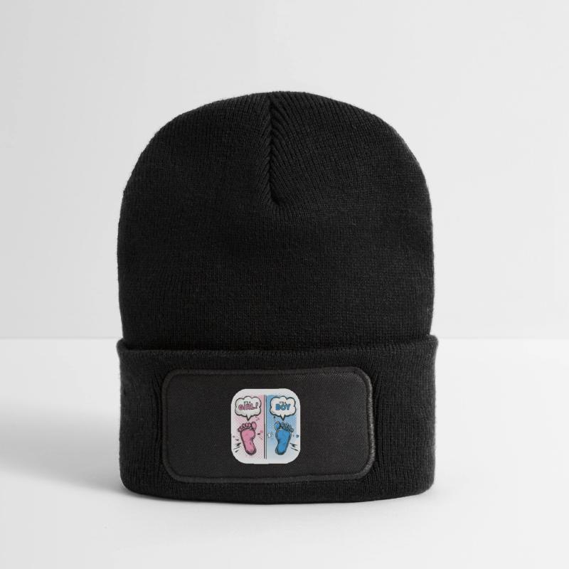 Füße Geschlecht Baby Junge oder Mädchen Recycelte Patch Beanie